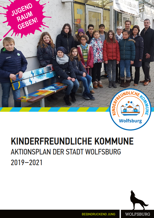 Titelbild des Aktionsplans Kinderfreundliche Kommune 2019 - 2021