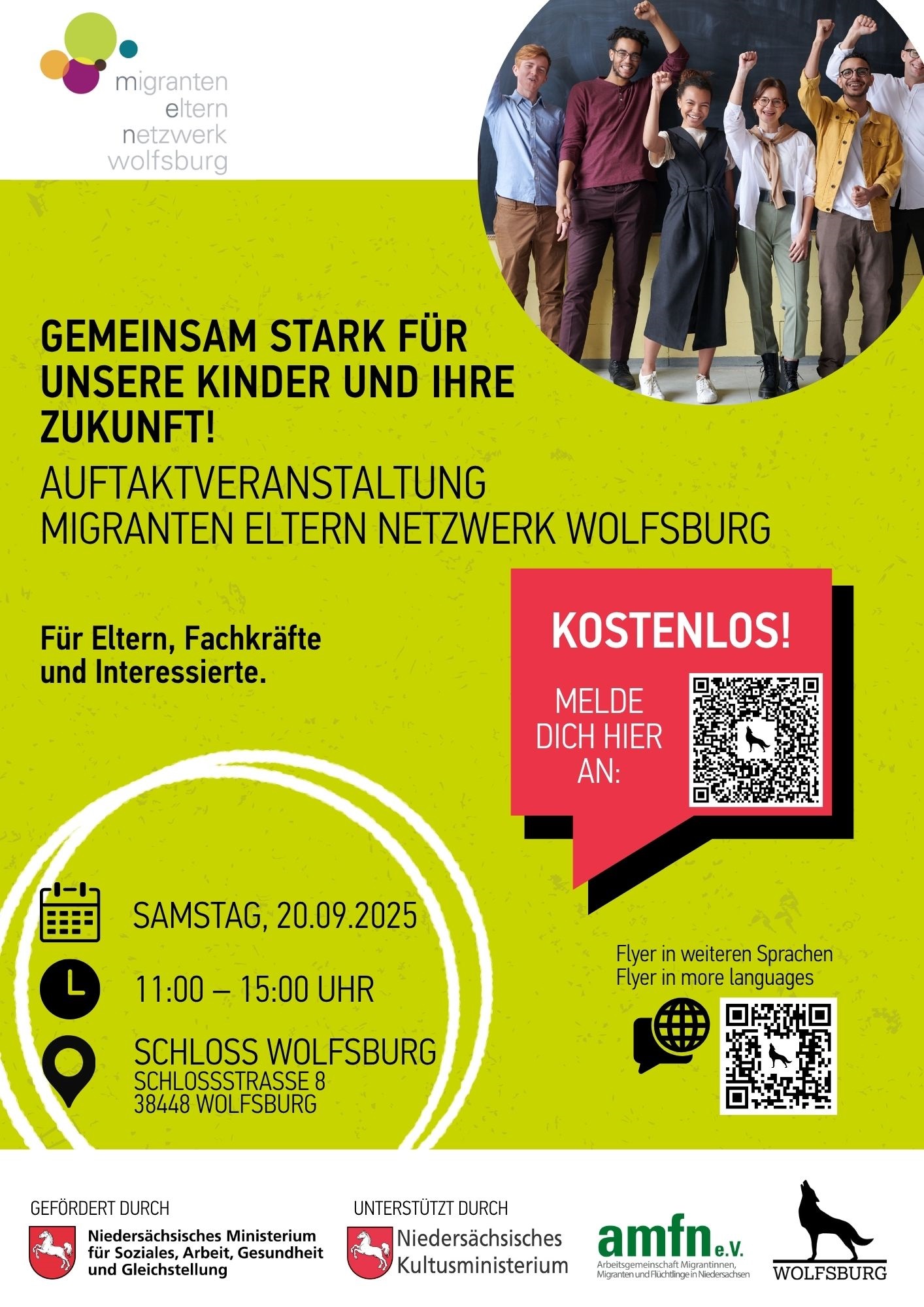Titelseite des Flyers Migranten Eltern Netzwerk