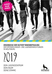Titelblatt der Auswertung der Befragung zu den Offenen Kinder- und Jugendeinrichtungen in Wolfsburg 2019