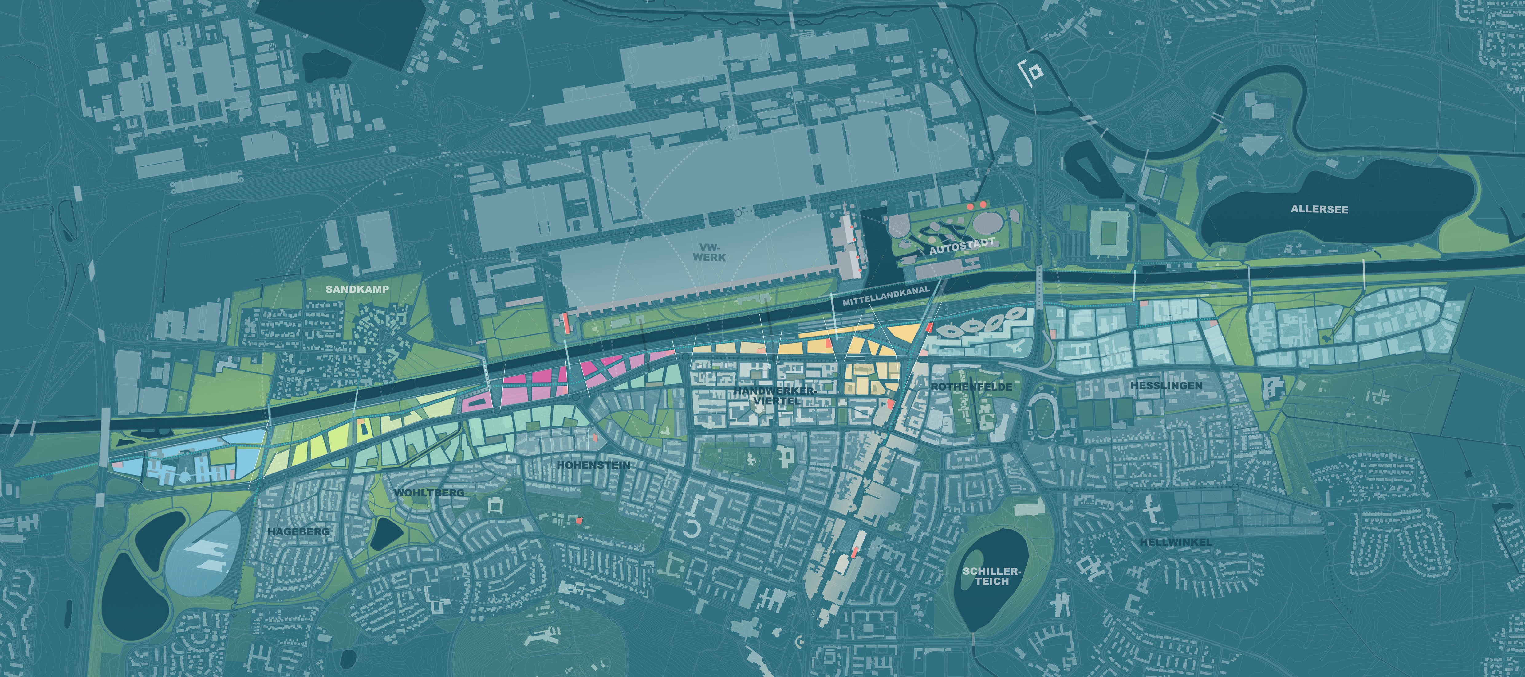 Map master plan urban development
