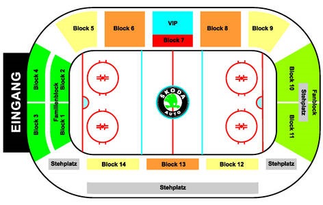 Blockeinteilung der Eis Arena