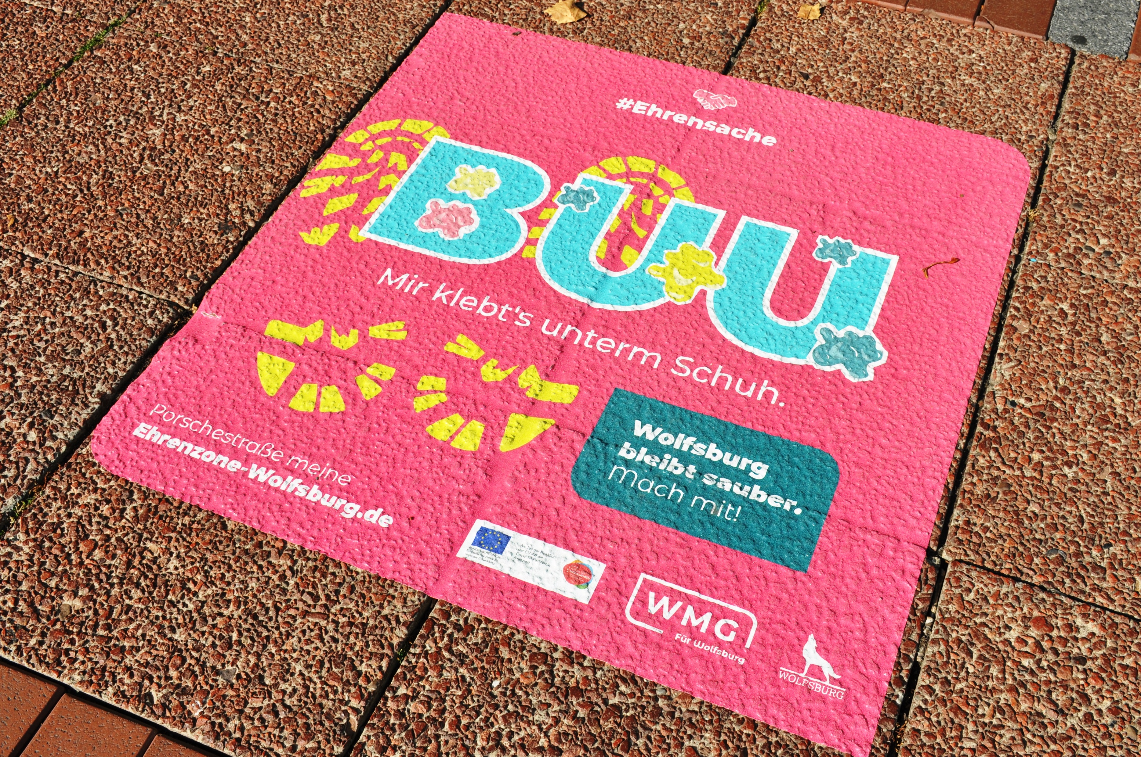 Kampagne zur Sauberkeit und Sicherheit in der Innenstadt "Ehrensache" - Aufkleber "Buu"