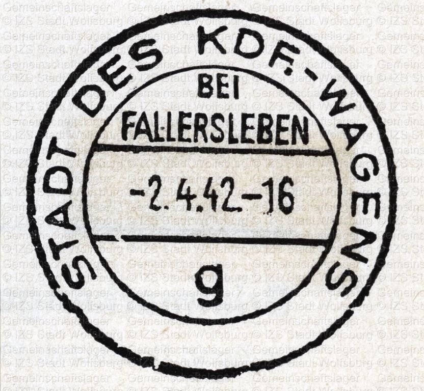 Poststempel von 1942 aus StadtA Wob S 39