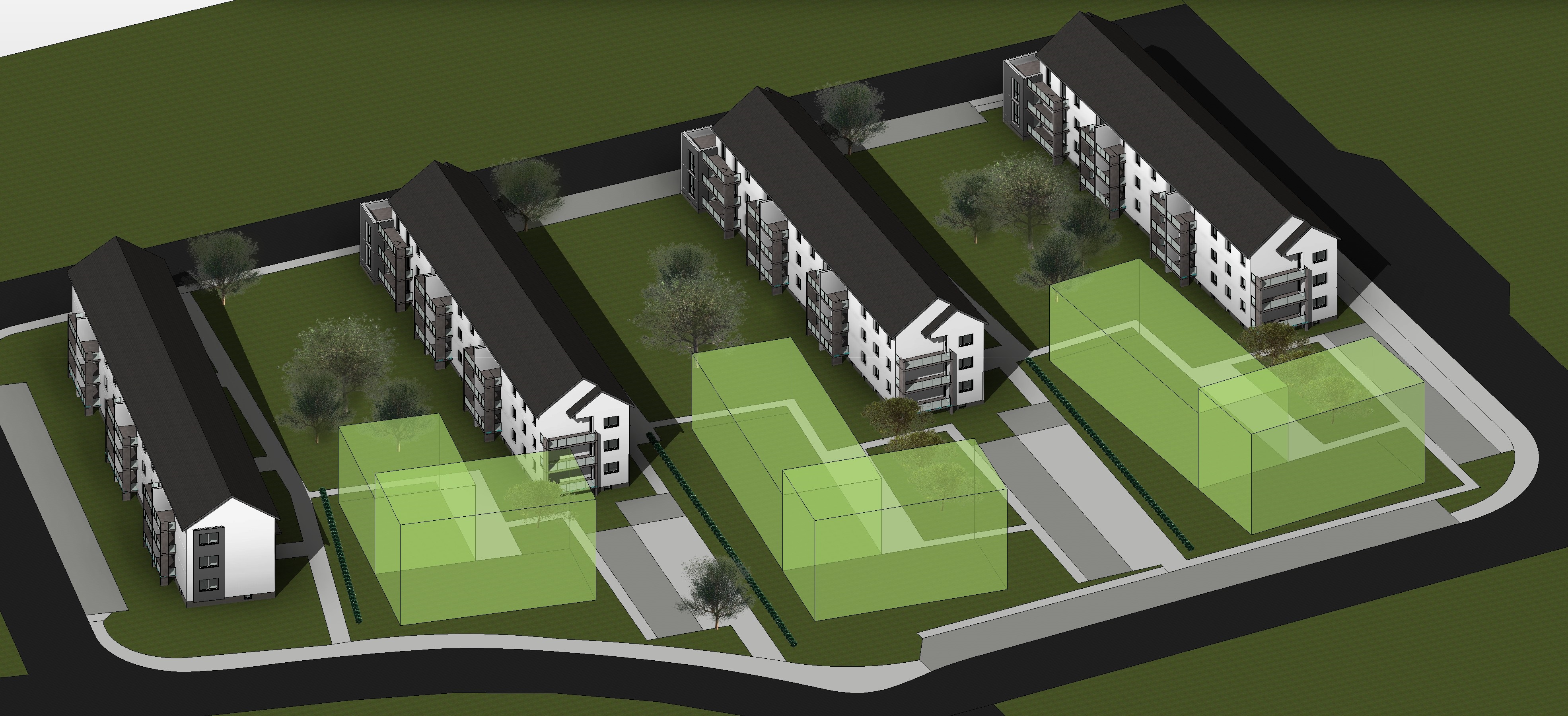 Visualisierung des zukünftigen Wohnprojektes "Nordring"