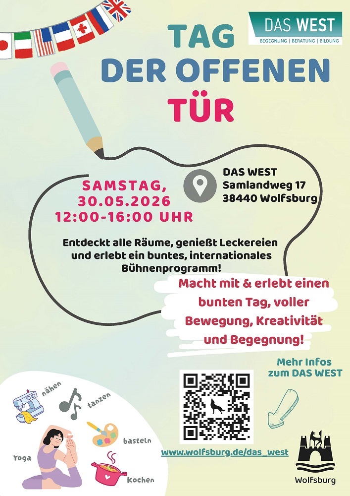 Schmuckbild vom Plakat zum Tag der offenen Tür im DAS WEST