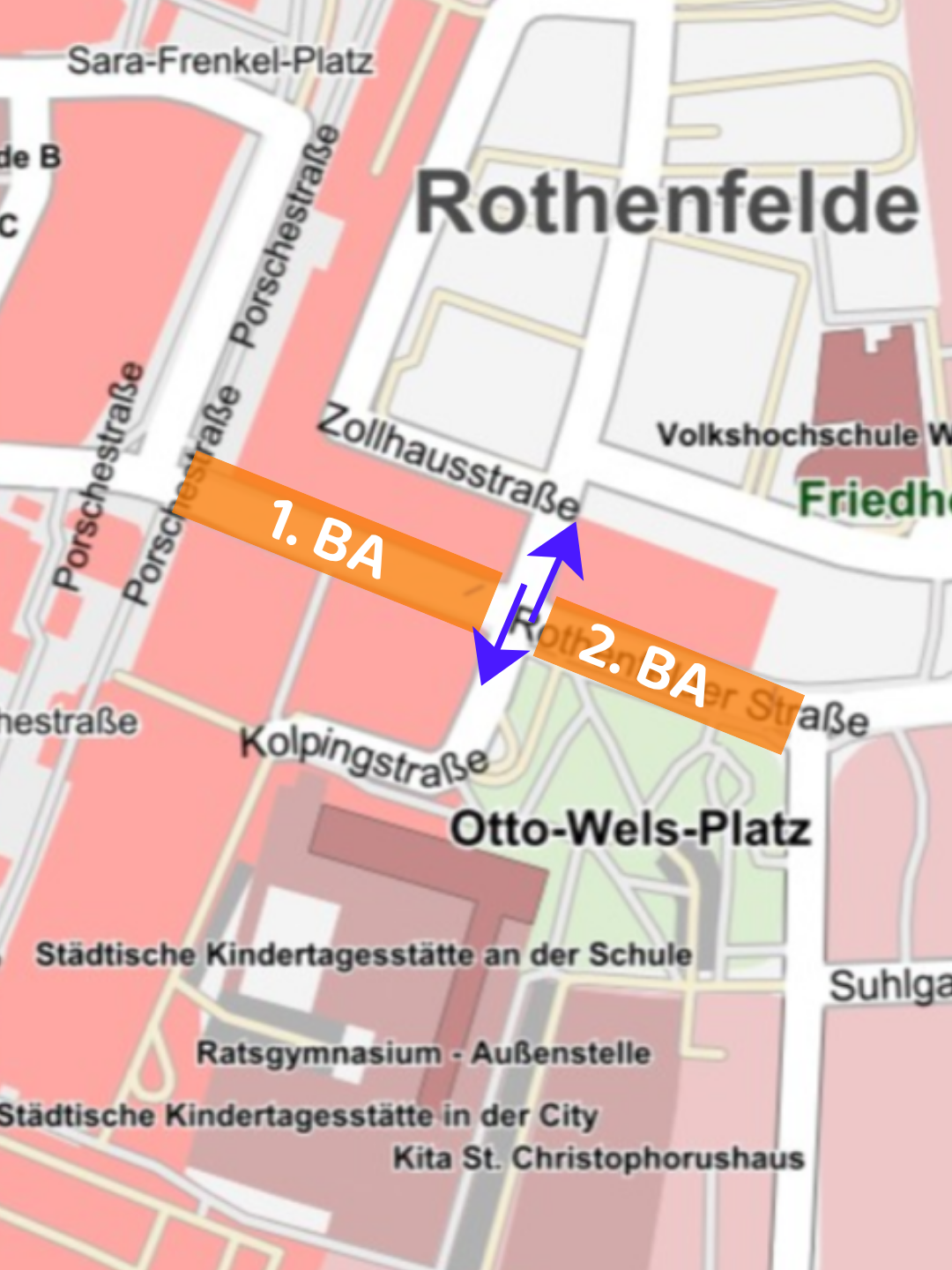 Lageplan der veränderten Verkehrsführung