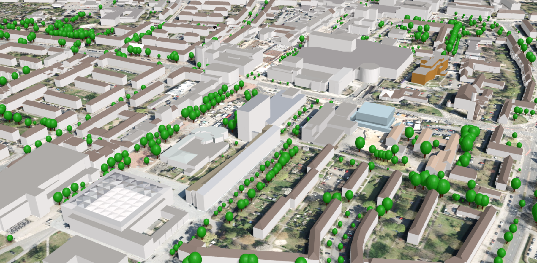 Digitales Modell der Rathausstraße