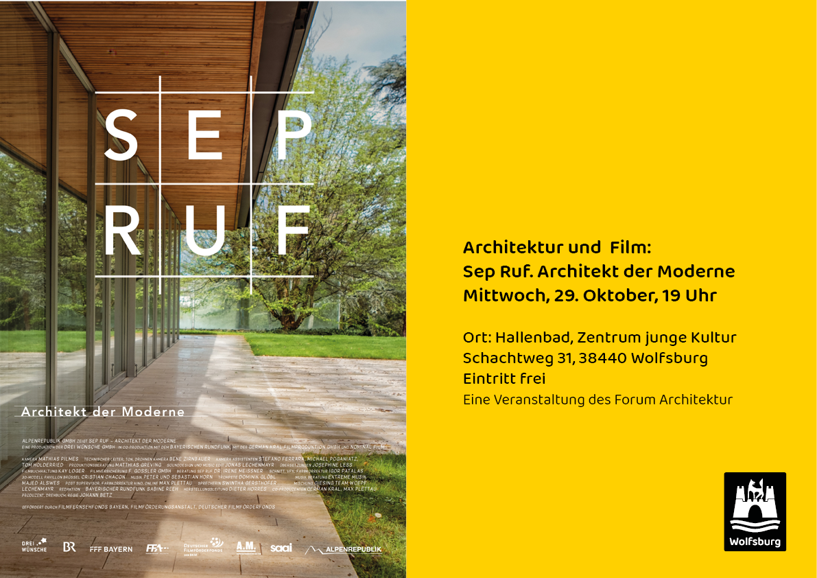 Ankündigung der Veranstaltung "Sep Ruf - Architekt der Moderne"