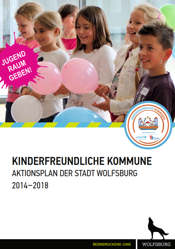 Titelbild des Aktionsplans Kinderfreundliche Kommune 2014 - 2018