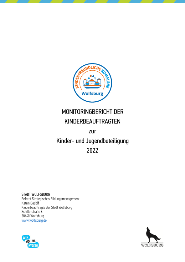 Titelblatt des „Monitoringbericht der Kinderbeauftragten zur Kinder- und Jugendbeteiligung 2022