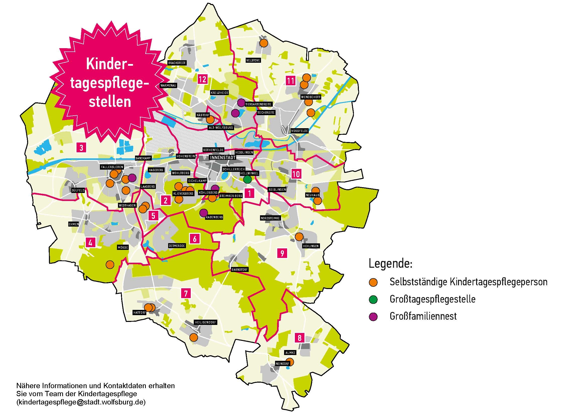 Kindertagespflegelandschaftkarte in Wolfsburg
