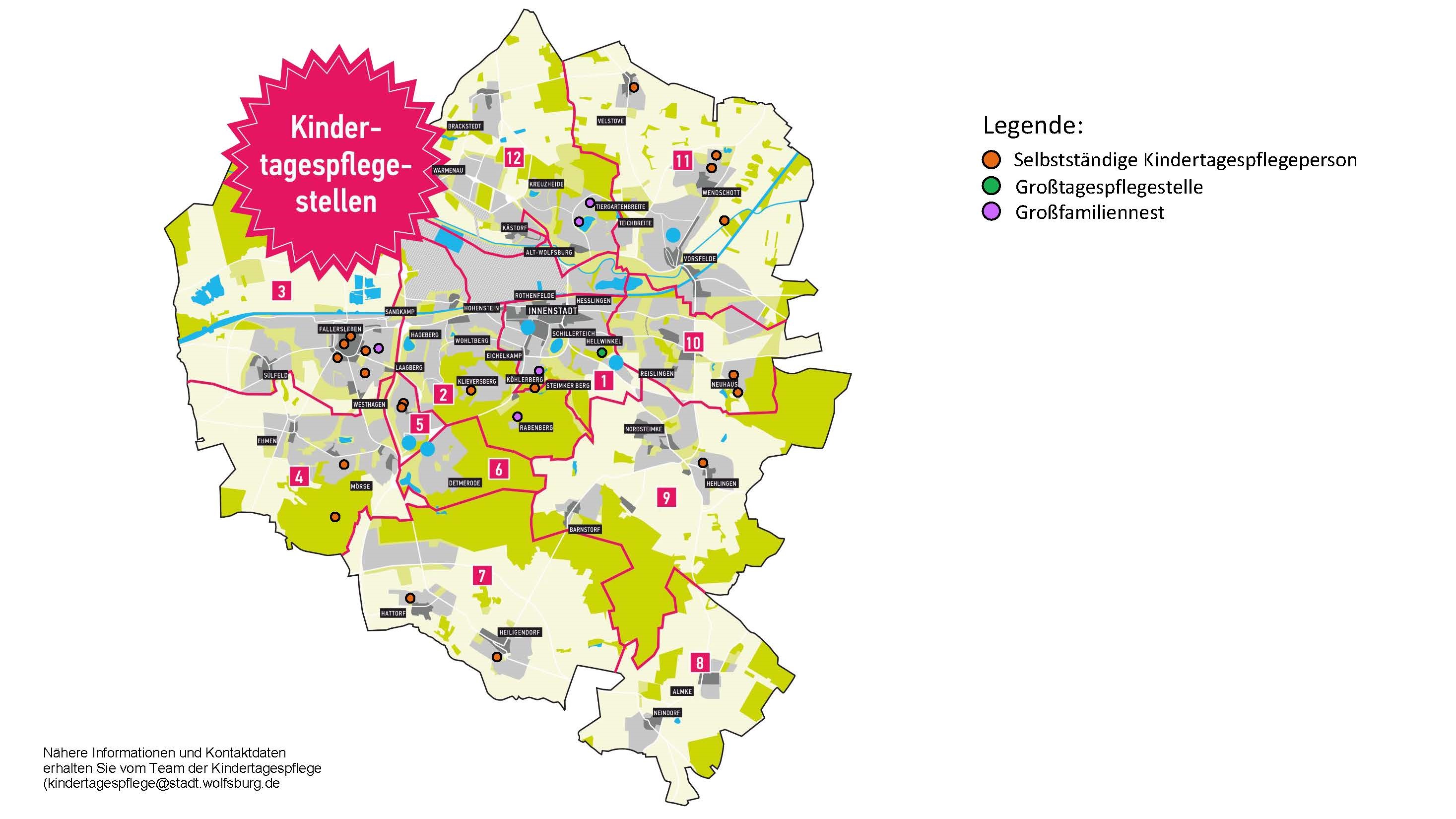 Kindertagespflegelandschaftkarte in Wolfsburg