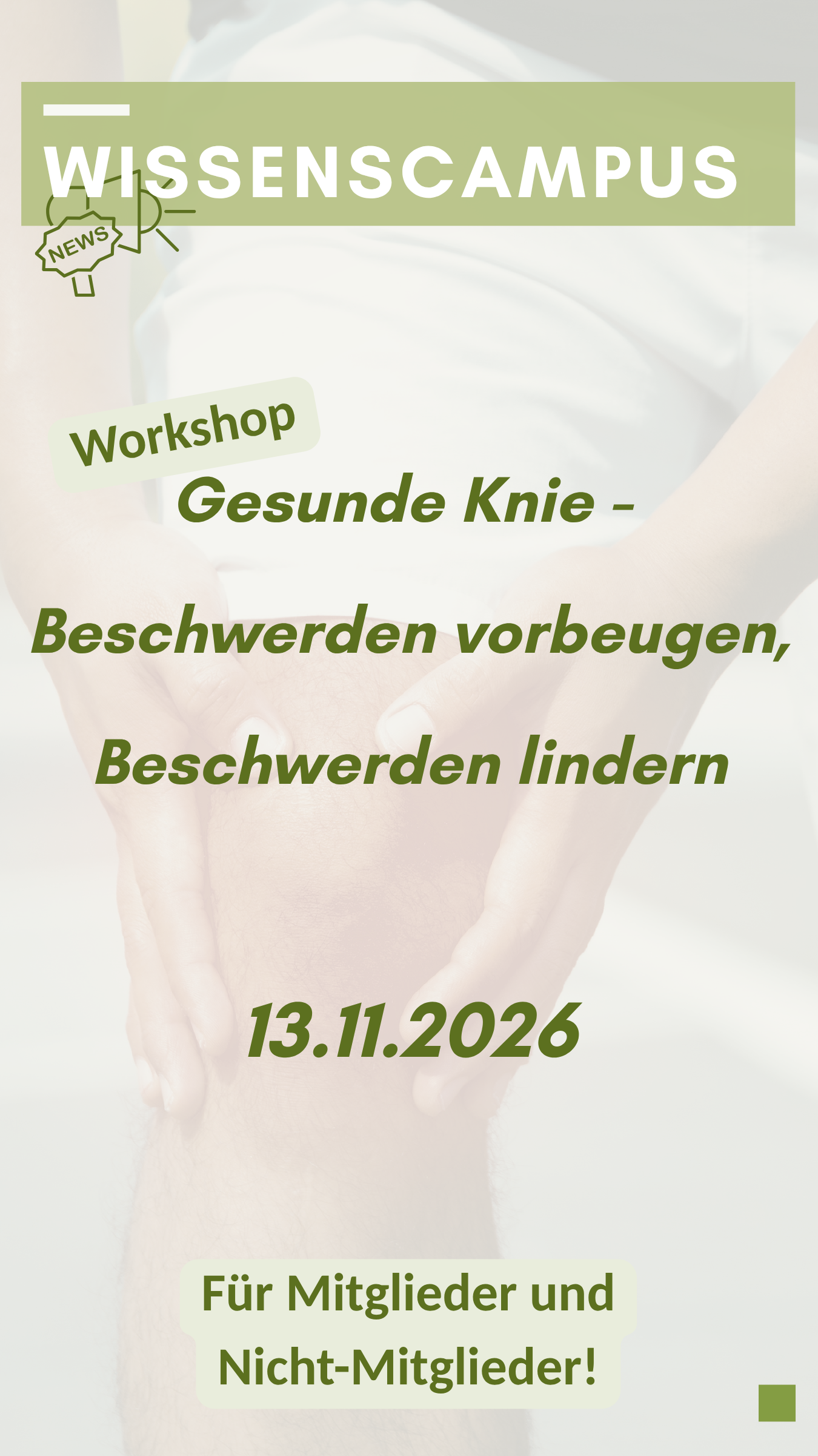 Flyer Workshop Gesundes Knie