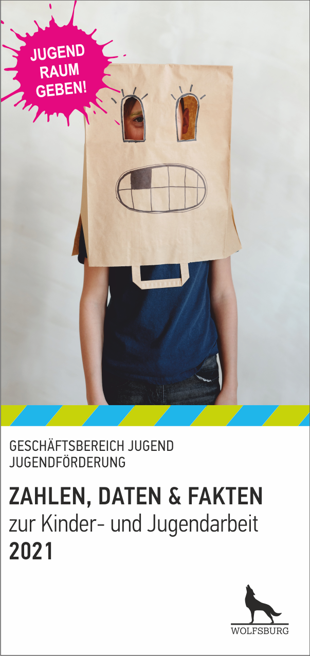 Titelblatt der Broschüre "Zahlen, Daten und Fakten zur Kinder- und Jugendarbeit 2021