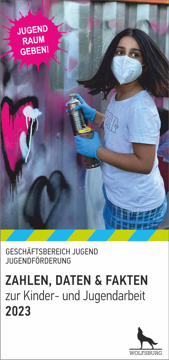 Titelblatt der Broschüre "Zahlen, Daten und Fakten zur Kinder- und Jugendarbeit 2023