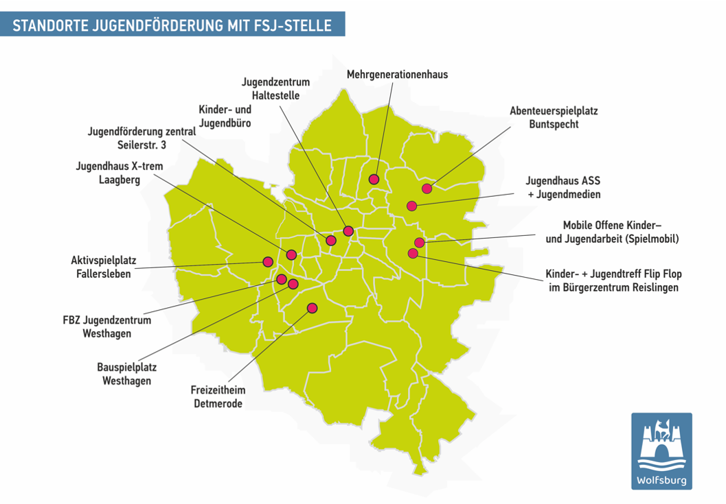 Standorte der Jugendfoerderung mit FSJ-Stellen