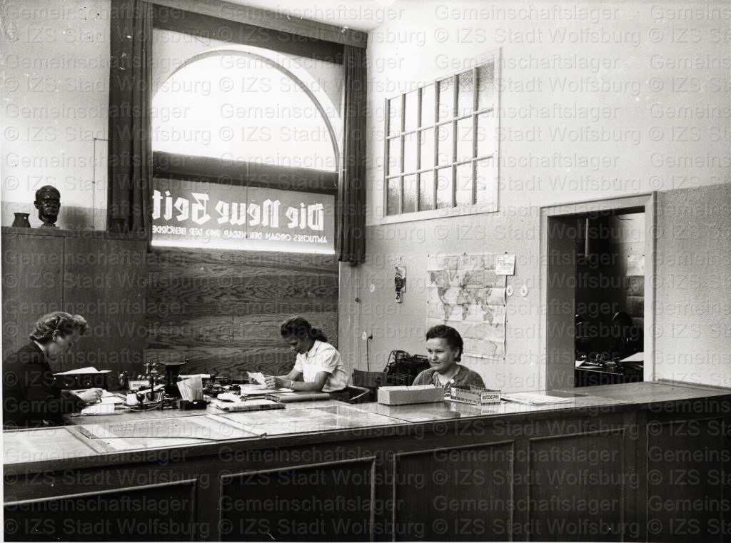 Büro „Die Neue Zeit“, 1943, Foto: Fritz Heidrich