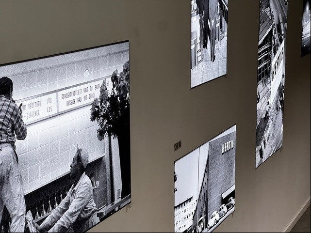 Photo wall with historical photos