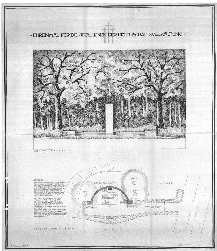 Frühe Idee für ein Ehrenmal auf dem Klieversberg, 17. Mai 1948; StadtA WOB, HA 1751, Bd. 2