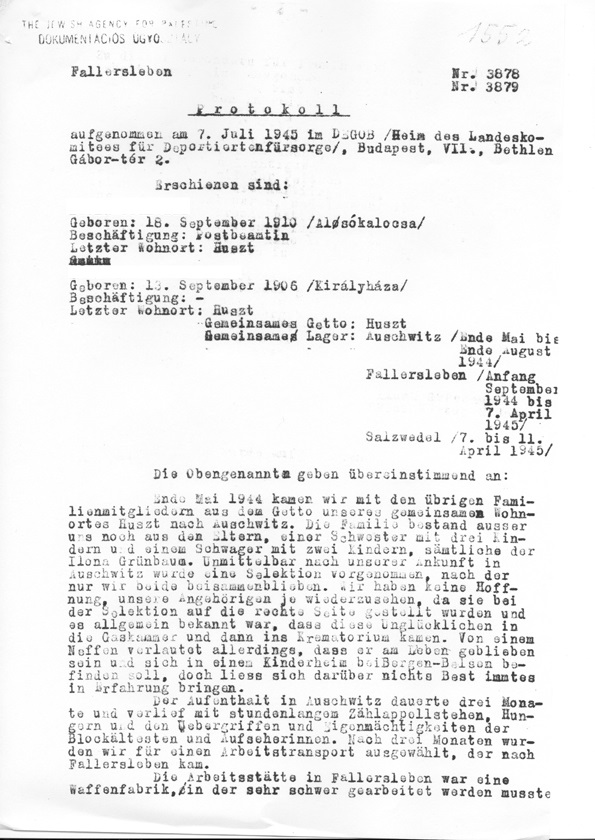 DEGOB-Protokoll, Nr. 1552 Teil A