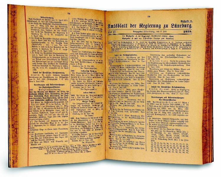 Birth certificate of the city of Wolfsburg in the official gazette Lüneburg