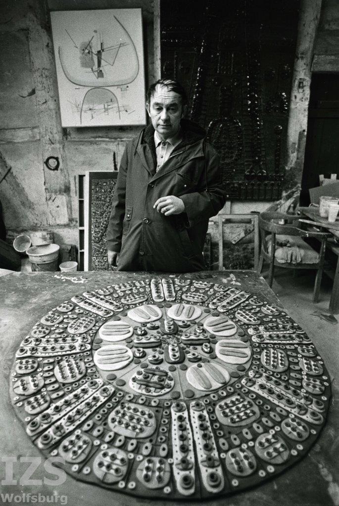 Rudolf Mauke in seinem Atelier; Fotograf: Volker Hinz, Bayerische Staatsbibliothek München/STERN-Fotoarchiv/Volker Hinz