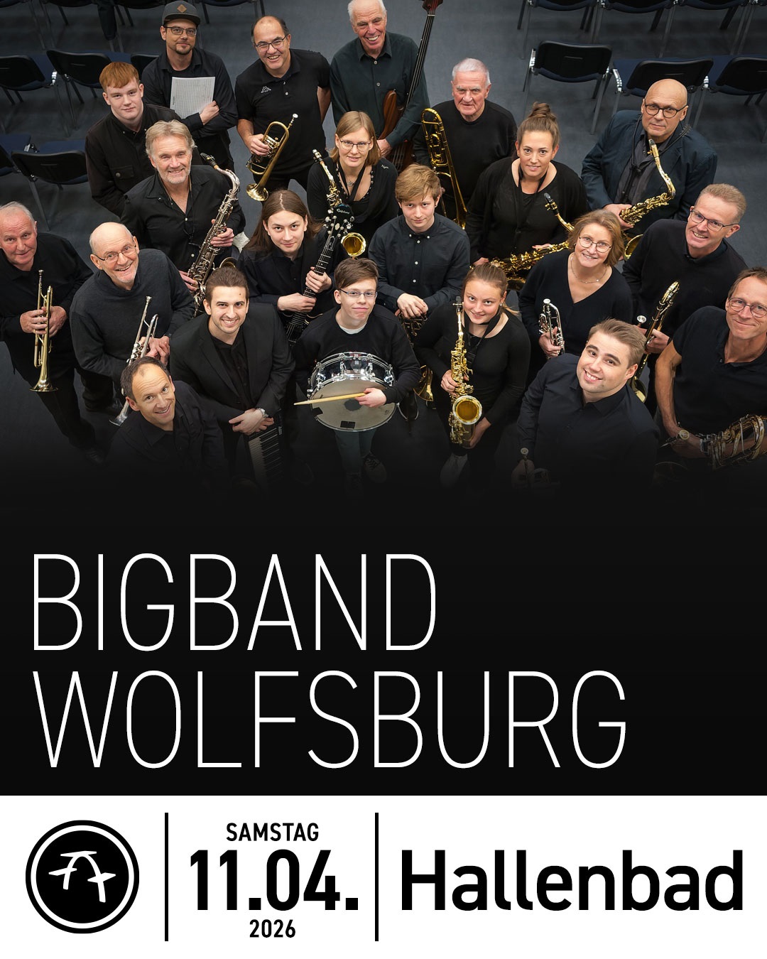 Schmuckbild: Plakat des BigBand-Konzerts am 11.04.2026