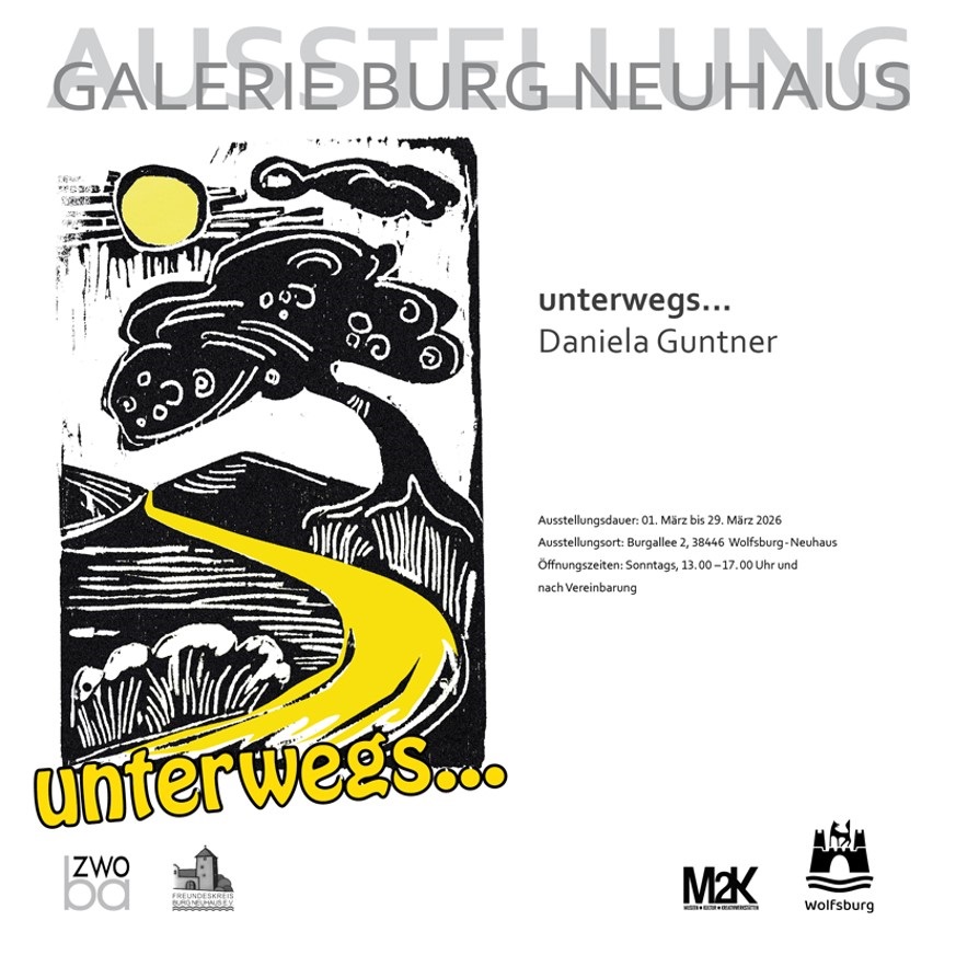 Plakat der Ausstellung "Daniela Guntner... unterwegs"
