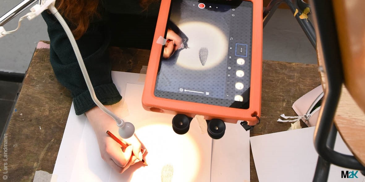 Creative drawing under camera 