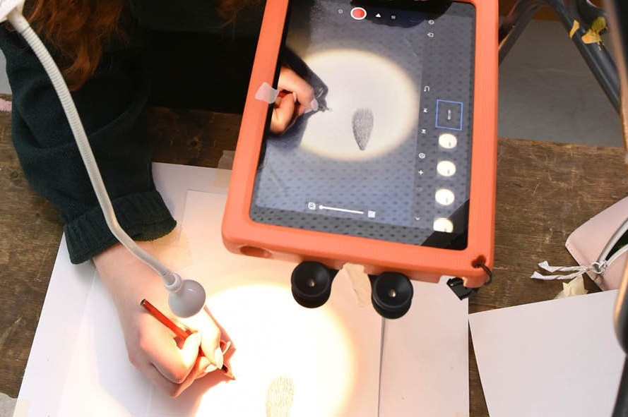 Creative drawing under camera