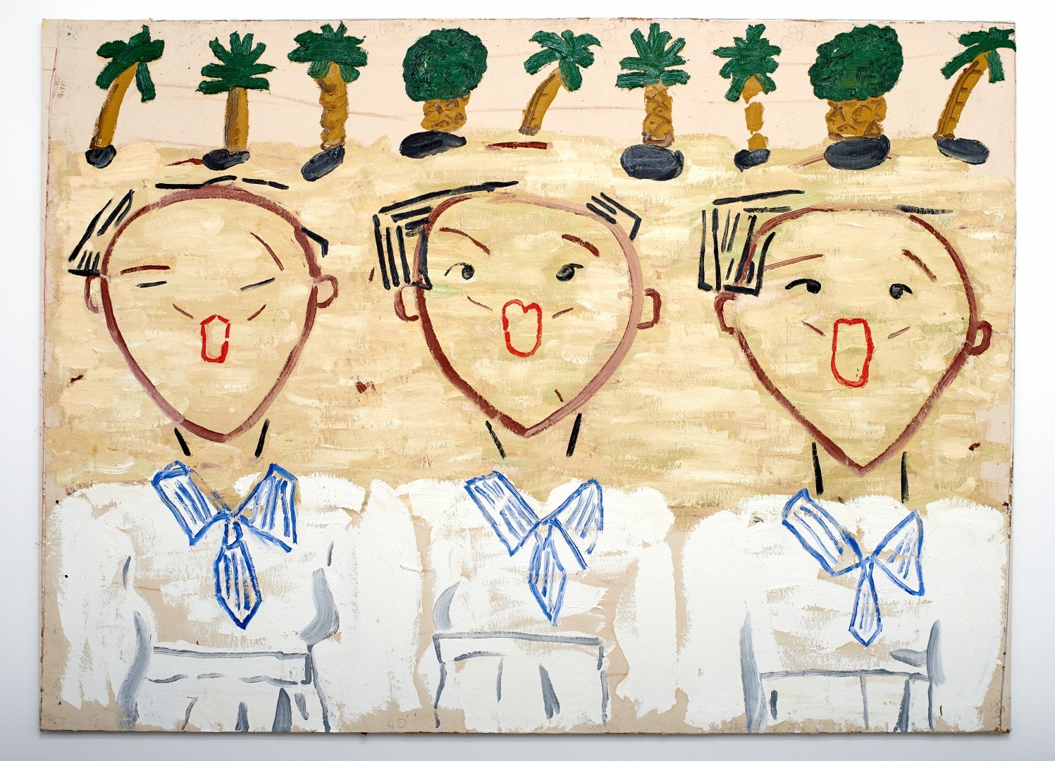 Rose Wylie Korean Children Singing 2013, Öl auf Leinwand, 182 x 250 cm © Rose Wylie, Choi & Lager Gallery, Köln