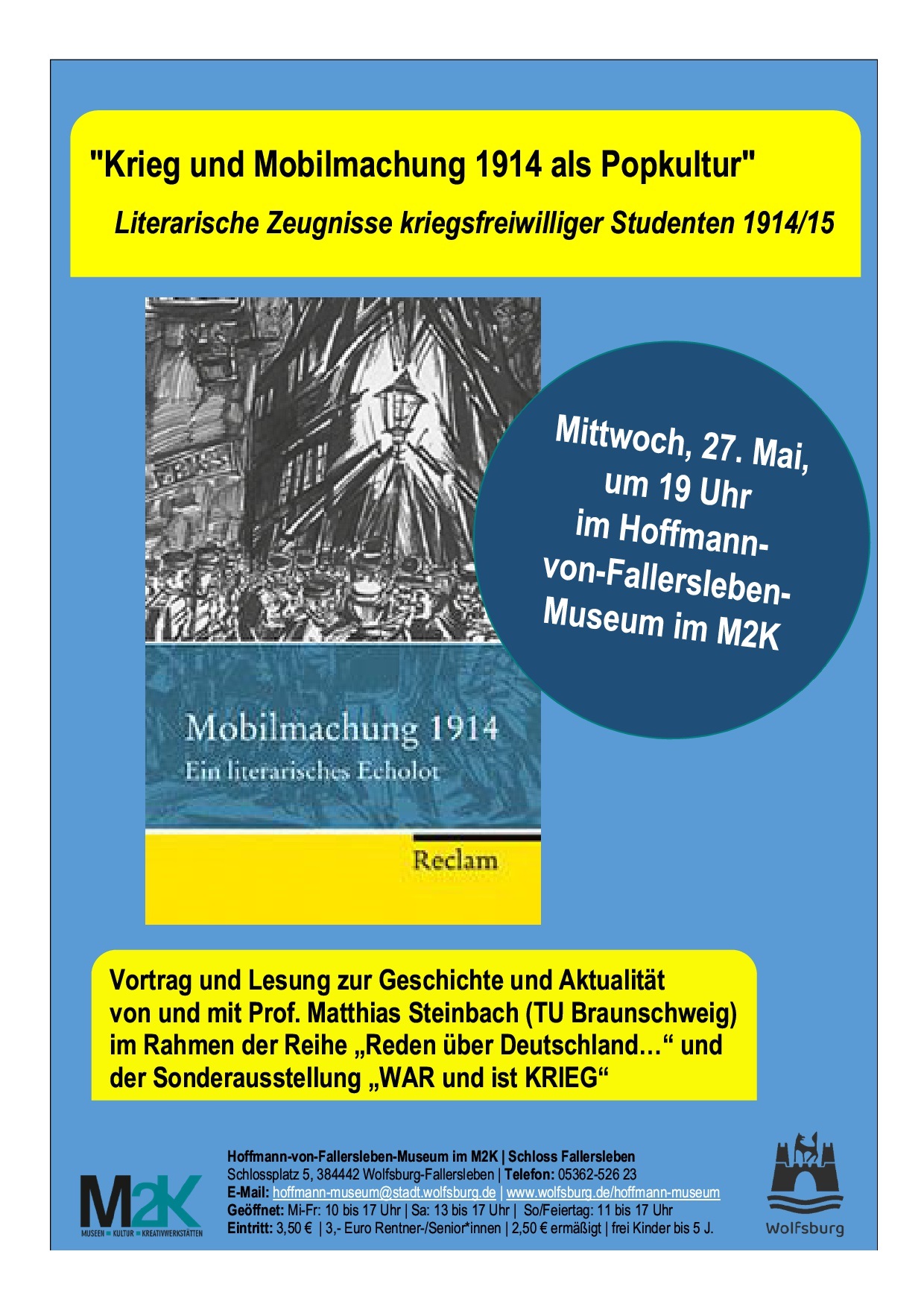 Schmuckbild: Plakat zur Veranstaltung "Krieg und Mobilmachung 1914 als Popkultur"