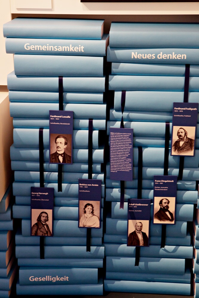 Bookmarks introduce Hoffmann's friends and contemporaries (Photo: Stadtmuseum Wolfsburg/Meike Felizitas Netzbandt)