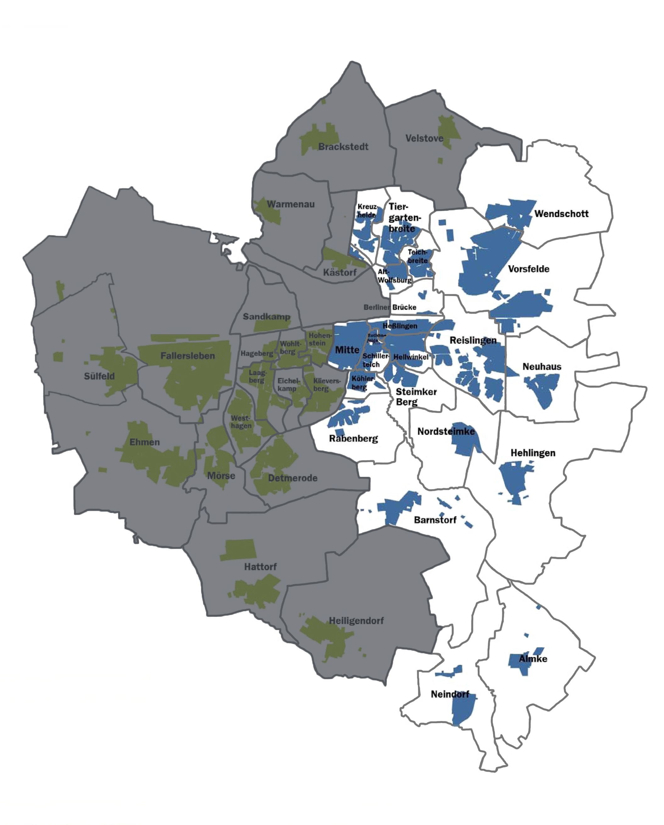 Map of the urban area - eastern area