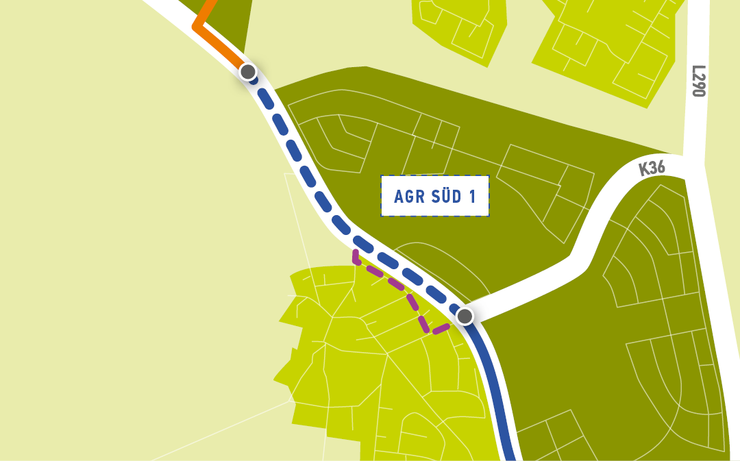 Grafik aktueller Bauabschnitt Süd 1