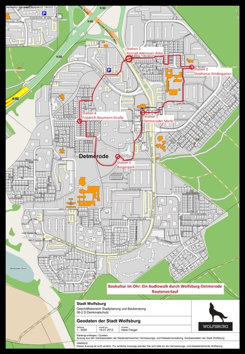 Übersichtskarte der Tour des Audiowalks