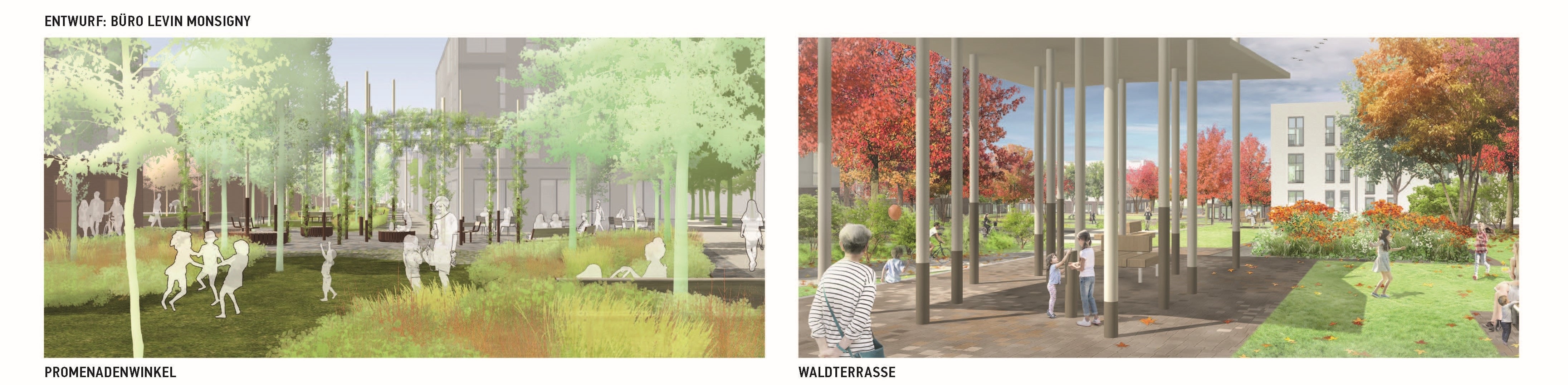 Designs of the promenade angle and the forest terrace