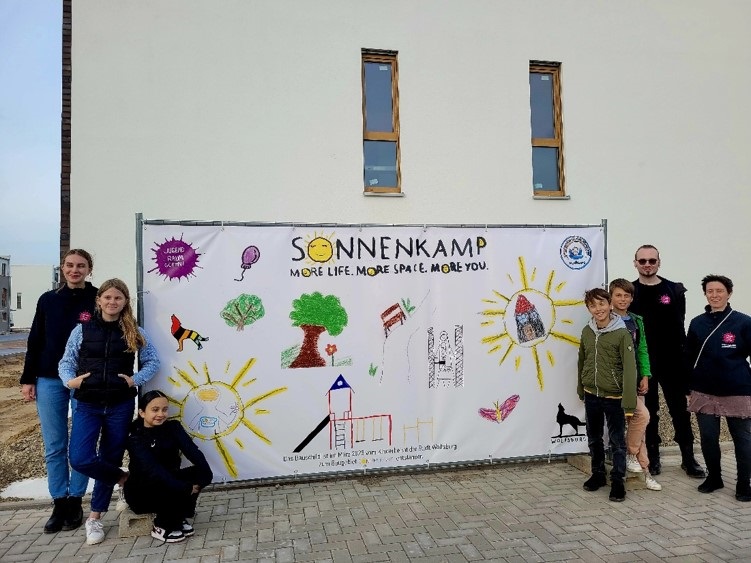 Kinderbauschild im Sonnenkamp