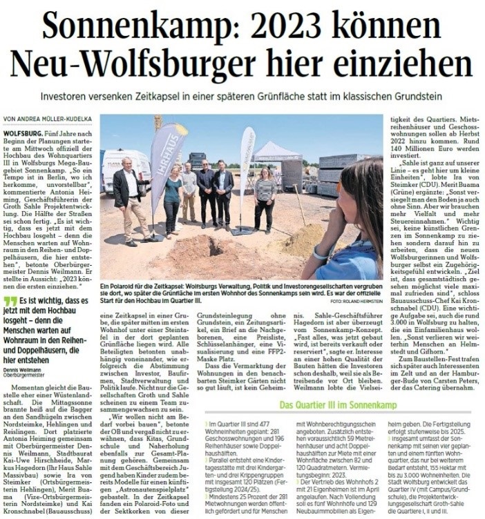 Sonnenkamp Zeitungsbericht