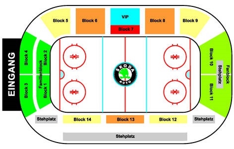 Blockeinteilung der Eis Arena
