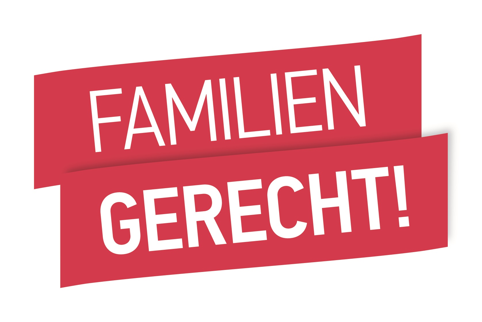 Rotes Logo mit der Aufschrift "Familien Gerecht!"
