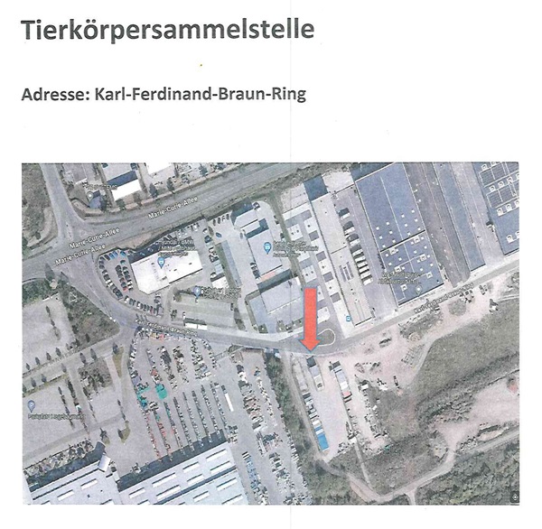 Lageplan der Tierkörpersammelstelle