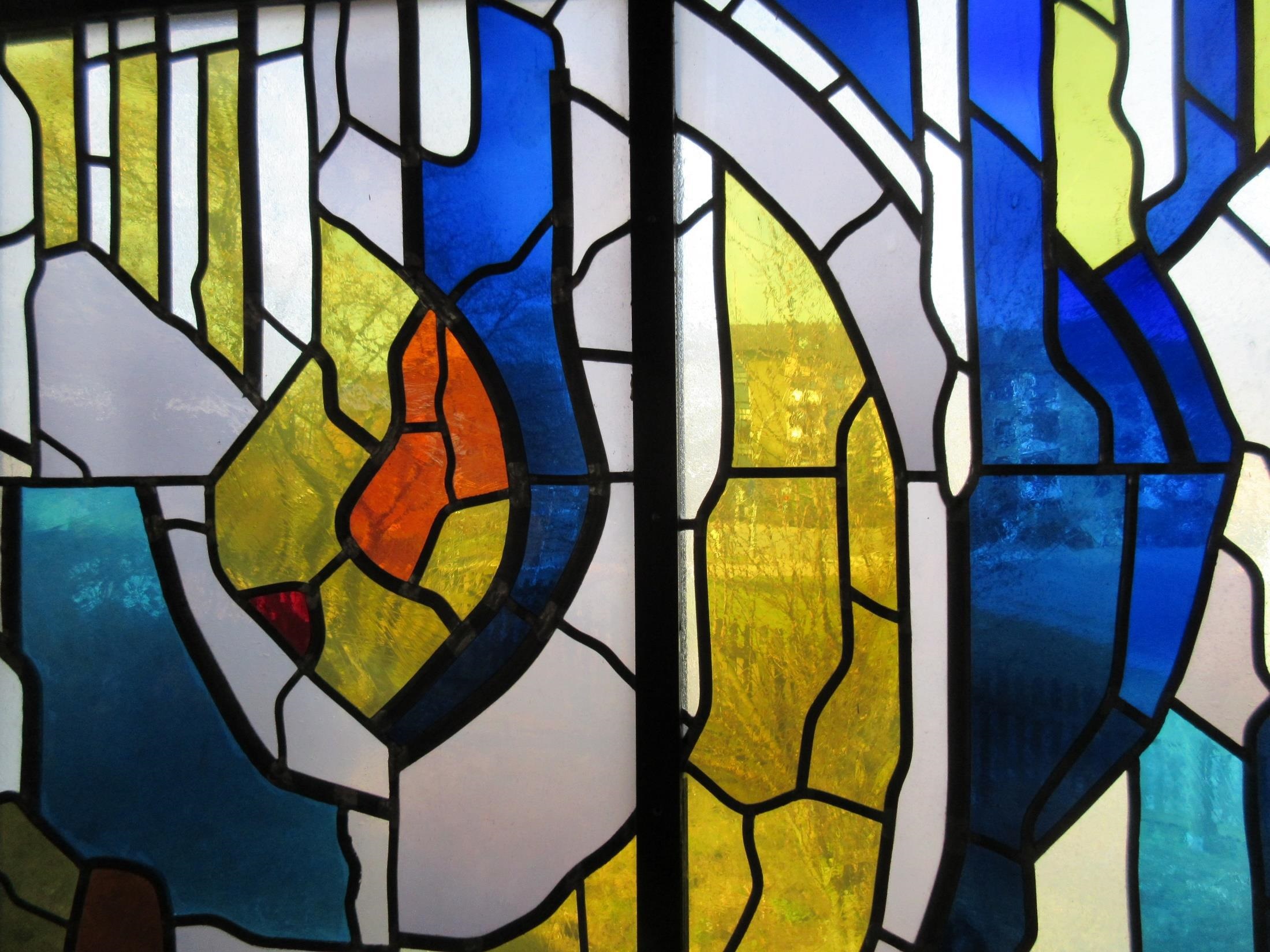 The stained glass window in the KulturHaus Westhagen