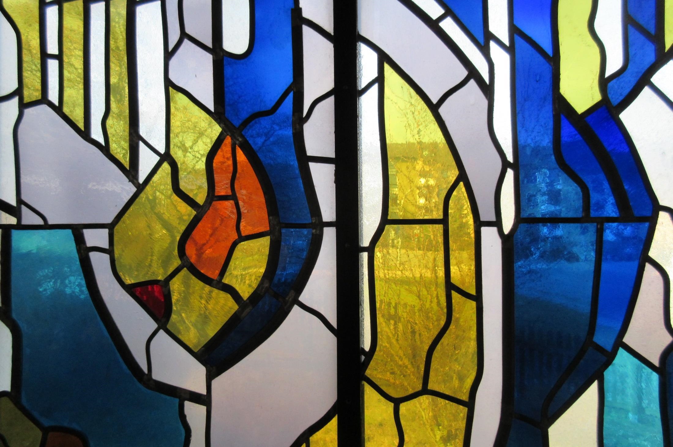 The stained glass window in the KulturHaus Westhagen