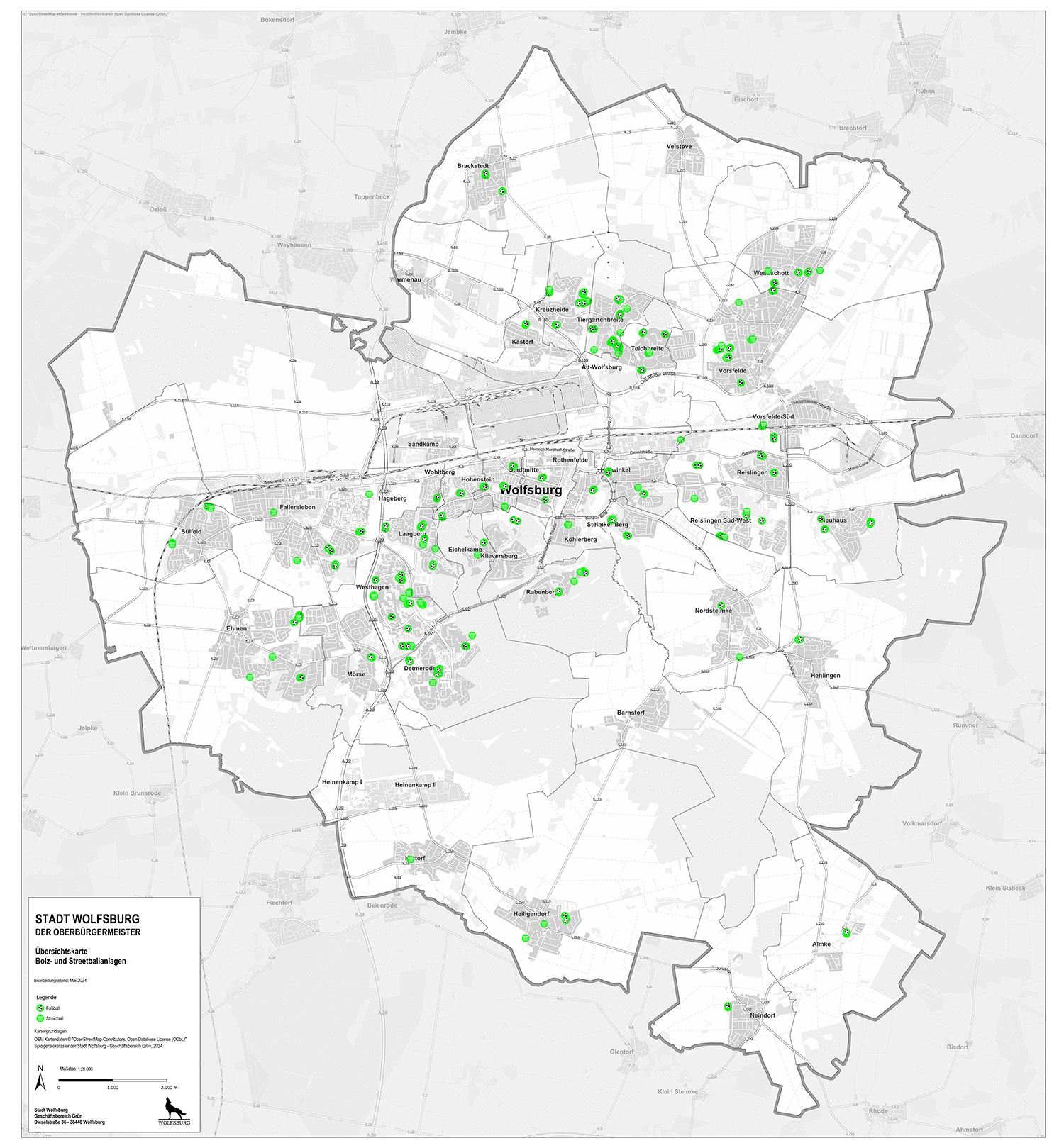 Übersichtsplan der Bolz- und Streetballplätze
