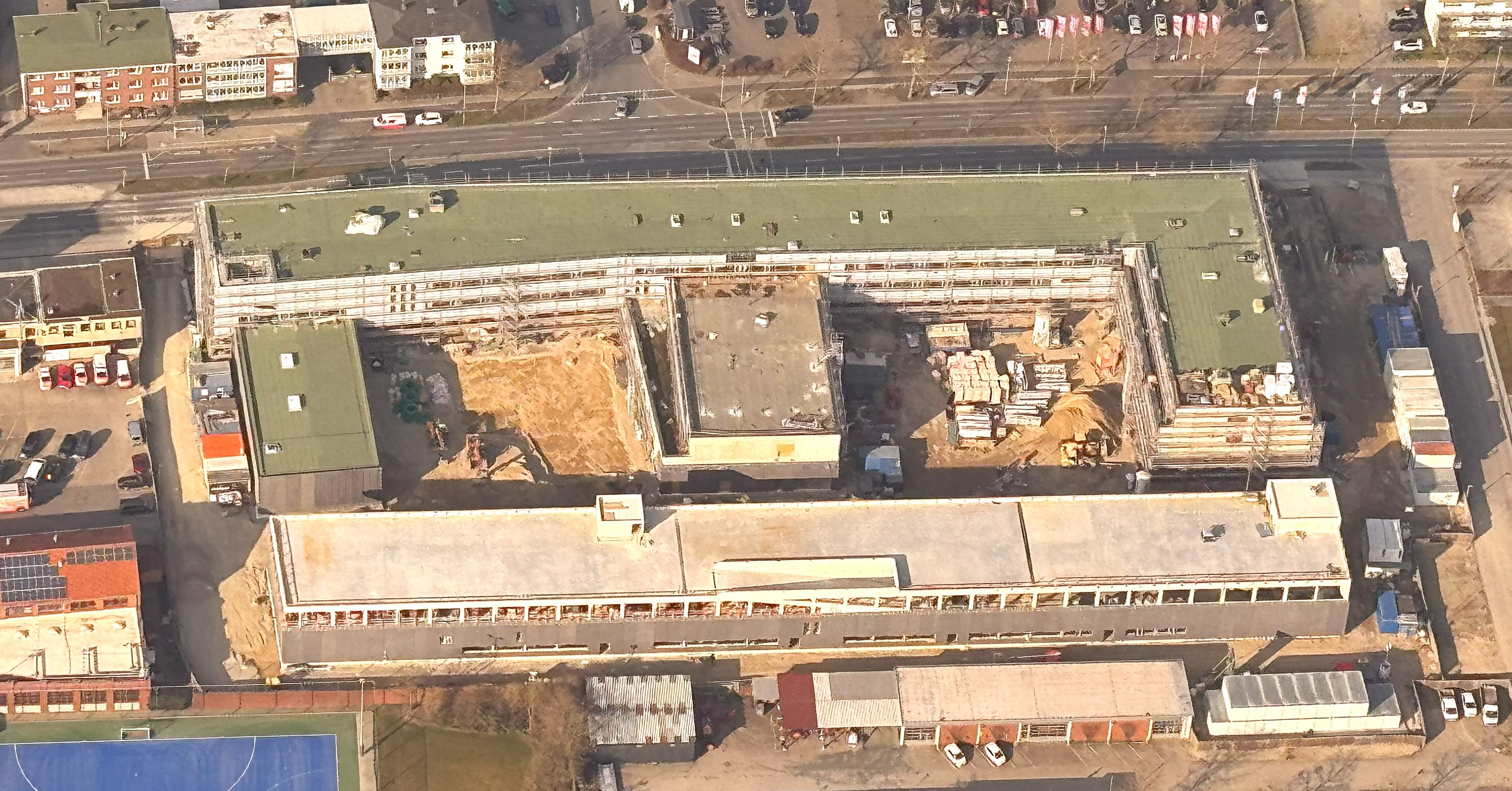 Luftbild der Baustelle
