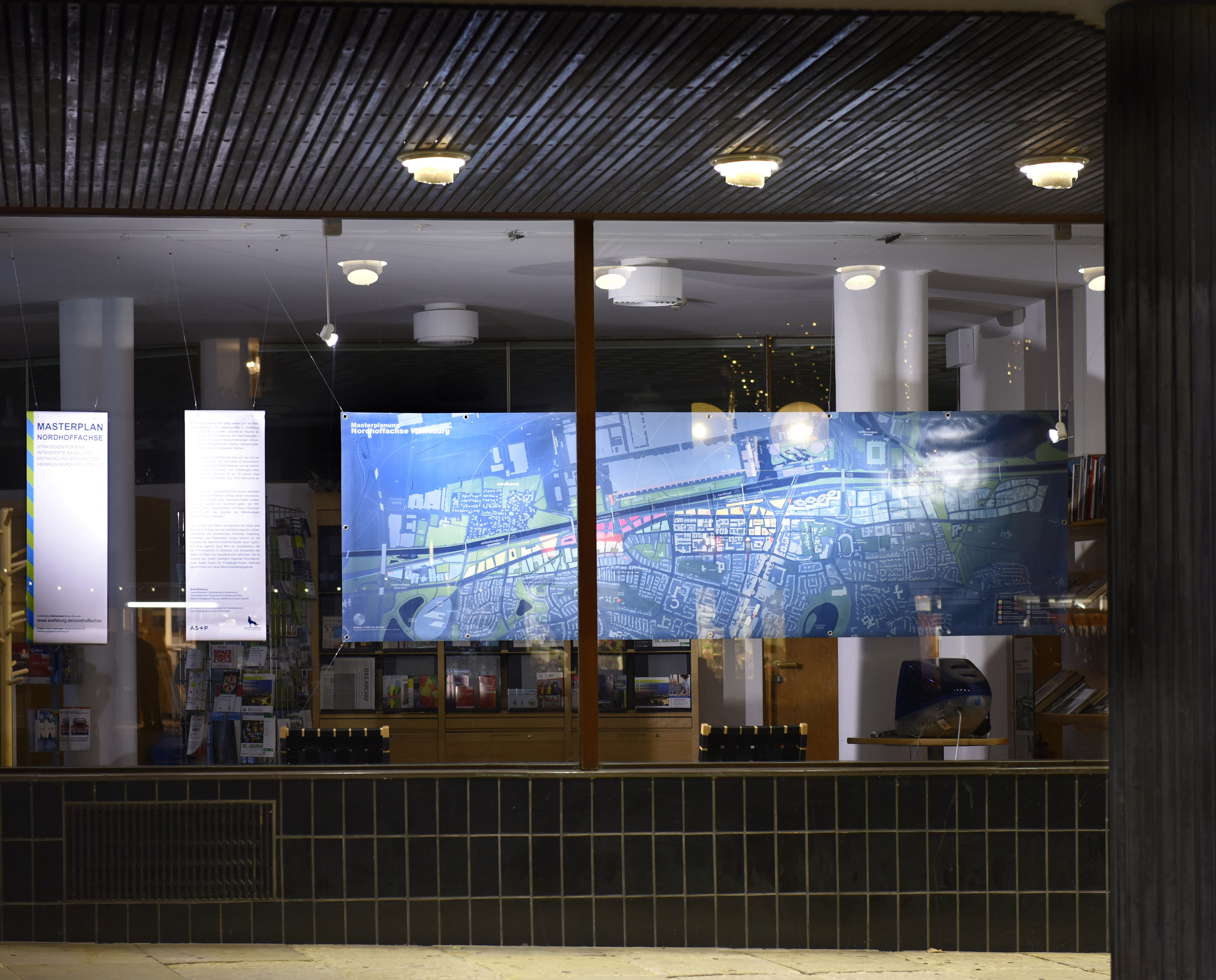 Nordhoffachse –Der Masterplan wird im Schaufenster des Alvar-Aalto-Kulturhauses ausgestellt