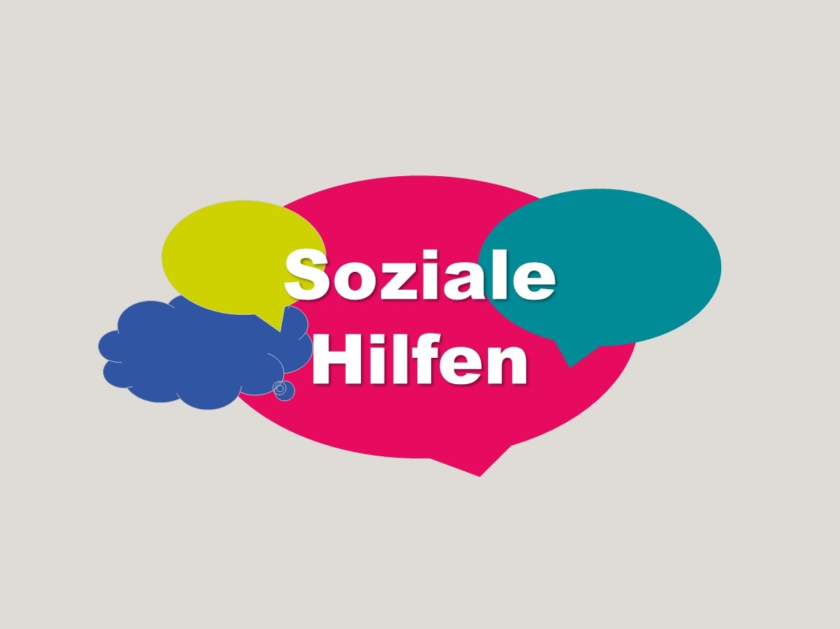 Grafik mit dem Schriftzug "Soziale Hilfen"