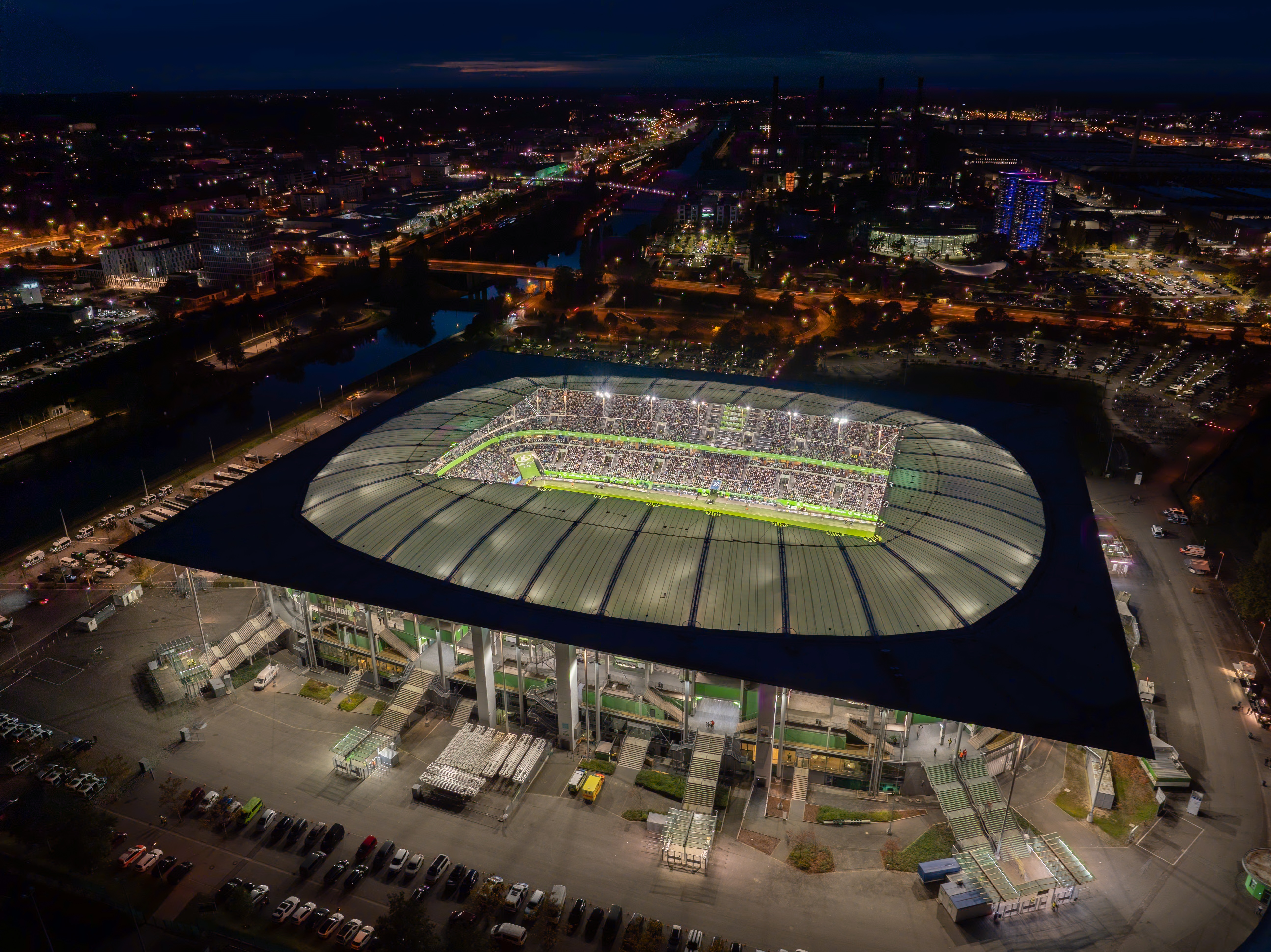 Stadion bei Nacht