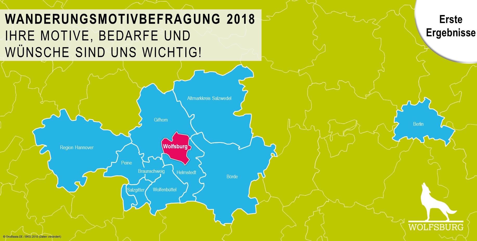 Übersichtskarte Wanderungsmotivbefragung 2018